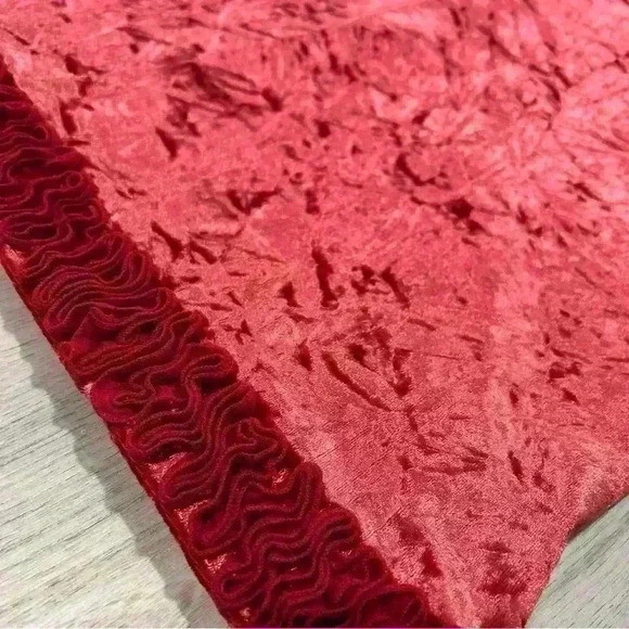 Nicole Miller Women’s Soft Red Velour Sleeveless Ruffle Mini Dress Size M - Picture 3 of 7